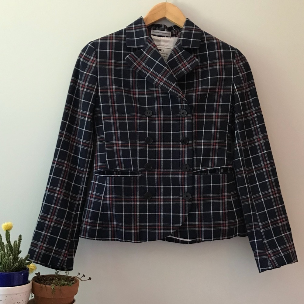 EUC Moods of Norway Blue Plaid Jacket Sz 6​​​​​​​
